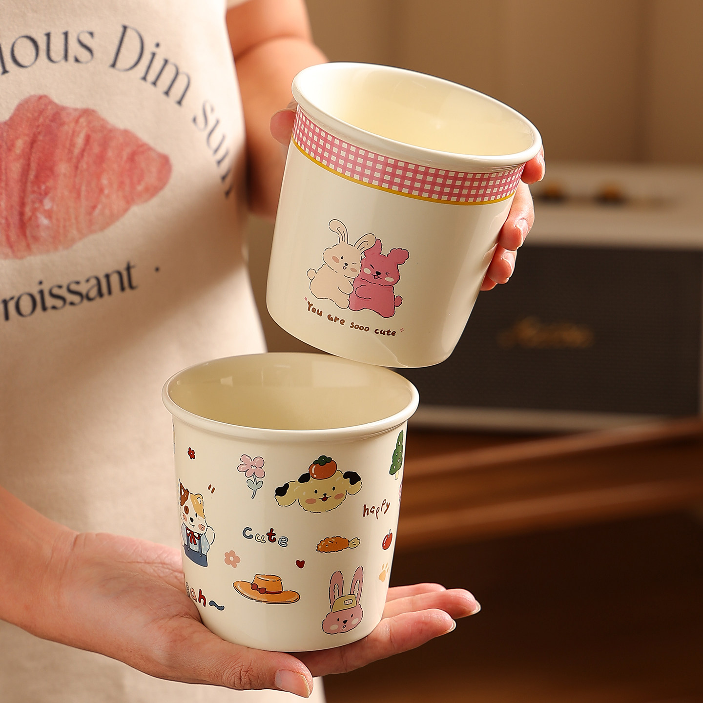 可爱手握杯女士专用的喝水杯子家用陶瓷随手杯牛奶杯早餐杯高颜值,餐饮具,咖啡杯,淘宝优惠券,粉丝福利购,淘宝优惠卷