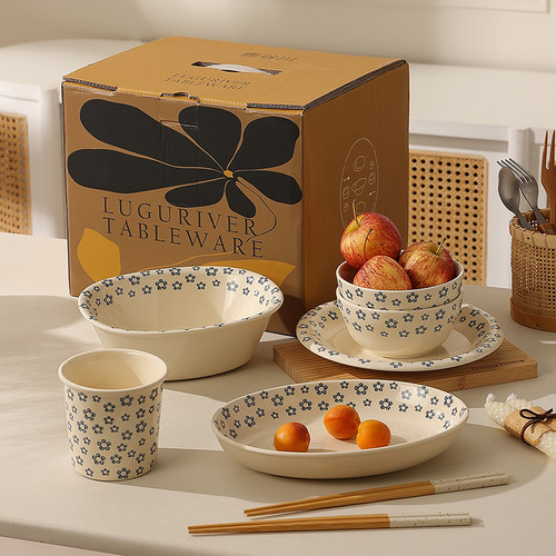 陶瓷餐具饭碗釉下彩水杯