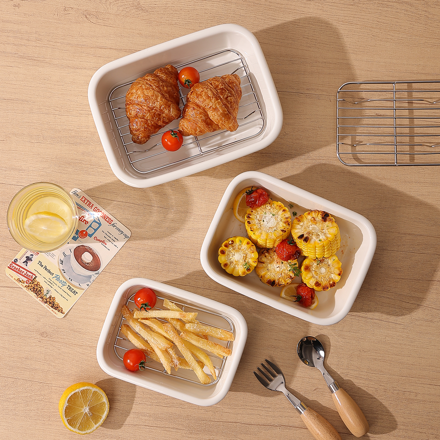 鹿谷川陶瓷烤肉烤盘家用长方形盘