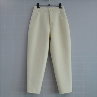 01款 哈伦裤 双面手缝羊绒羊毛垮裤 毛呢萝卜裤 2020长裤 鸿思格HSG