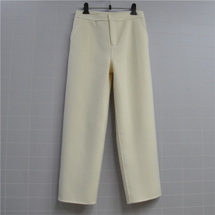 外穿裤 鸿思格HSG 女裤 长裤 子 06秋冬双面羊绒毛呢羊毛直筒裤