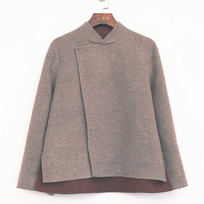 鸿思格新中式立领双面羊毛外套