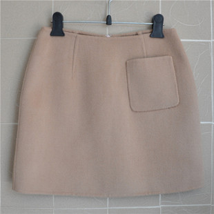 HSG6105鸿思格秋冬双面手缝羊绒羊毛半身裙修身 显瘦短裙一步裙