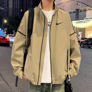 耐克顿外套男2024新款宽松休闲立领夹克青少年秋季防风防水冲锋衣