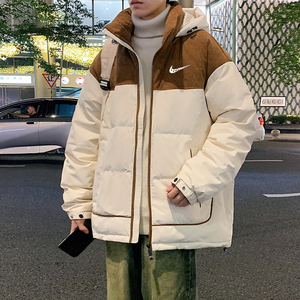 耐克顿羽绒服男士冬季2024新款青少年保暖加厚白鸭绒拼接休闲外套