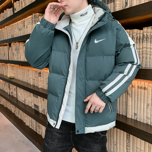 耐克顿外套男2024冬季新款潮牌帅气宽松棉服加厚保暖休闲连帽棉衣