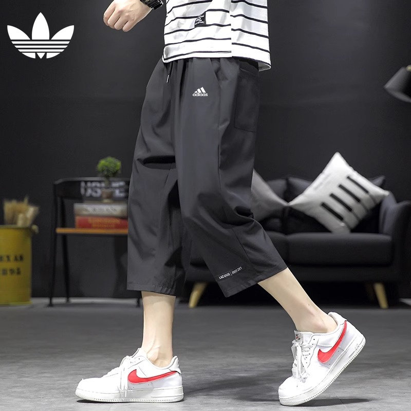 奥莱专柜冰丝七分裤男士2026夏季宽松休闲薄款透气速干运动短裤子