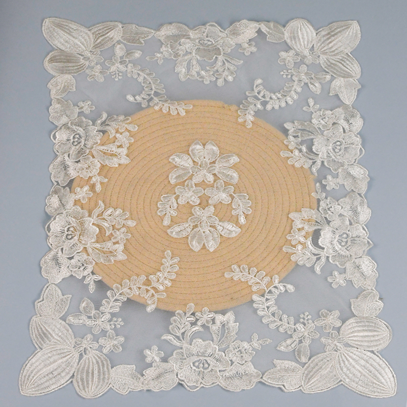 蕾丝盖布欧式简约装饰茶几防尘罩床头柜布艺茶具沙发扶手拍摄道具