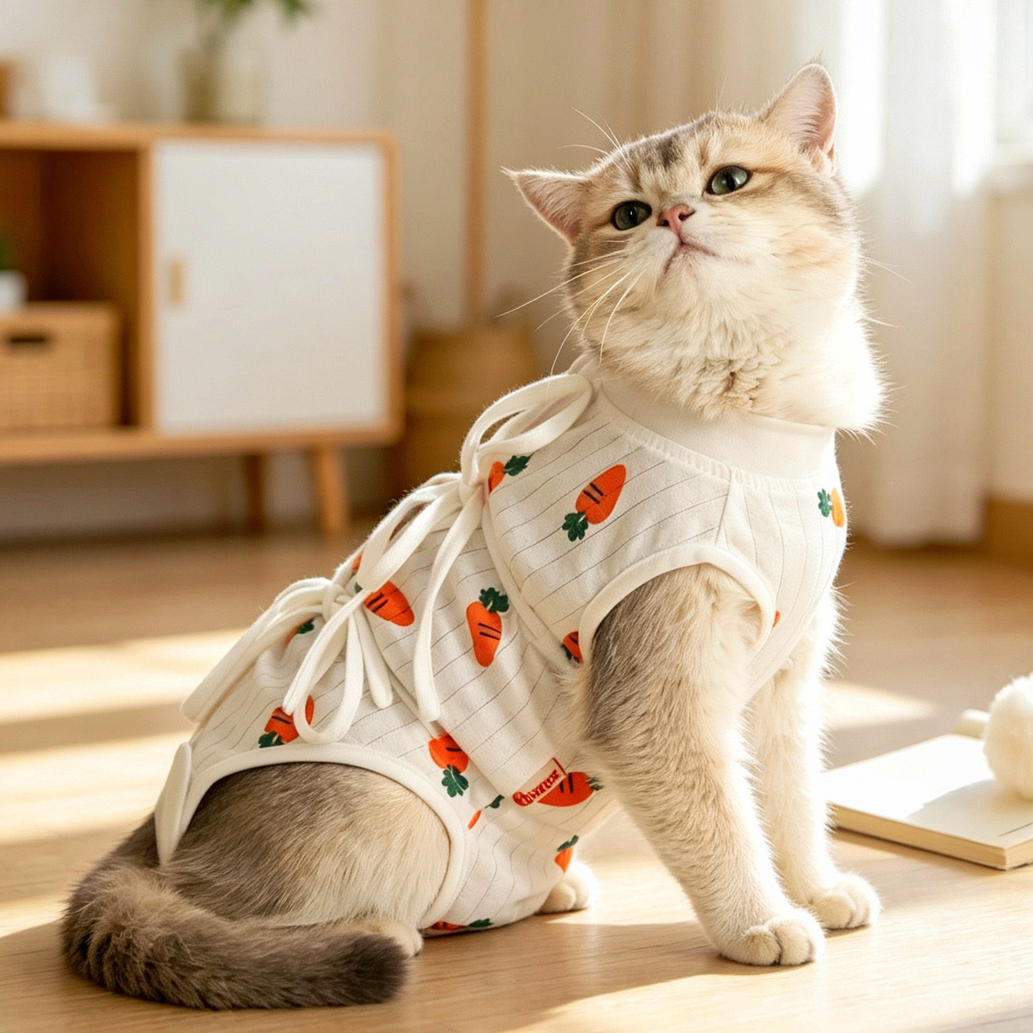 猫咪绝育服薄款防掉毛母猫手术服小猫公猫透气纯棉术后防舔断奶服