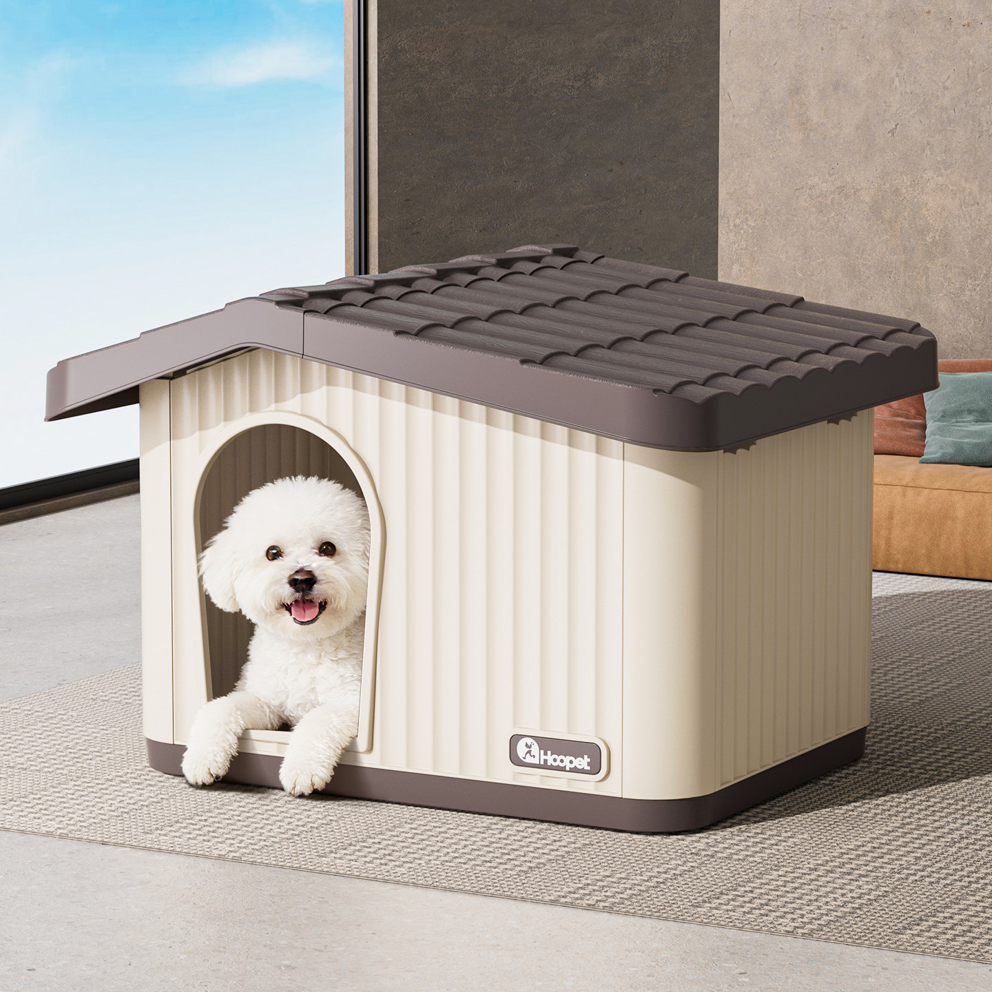 狗窝小型犬室外防雨防寒狗屋封闭式四季通用狗狗宠物窝户外狗房子