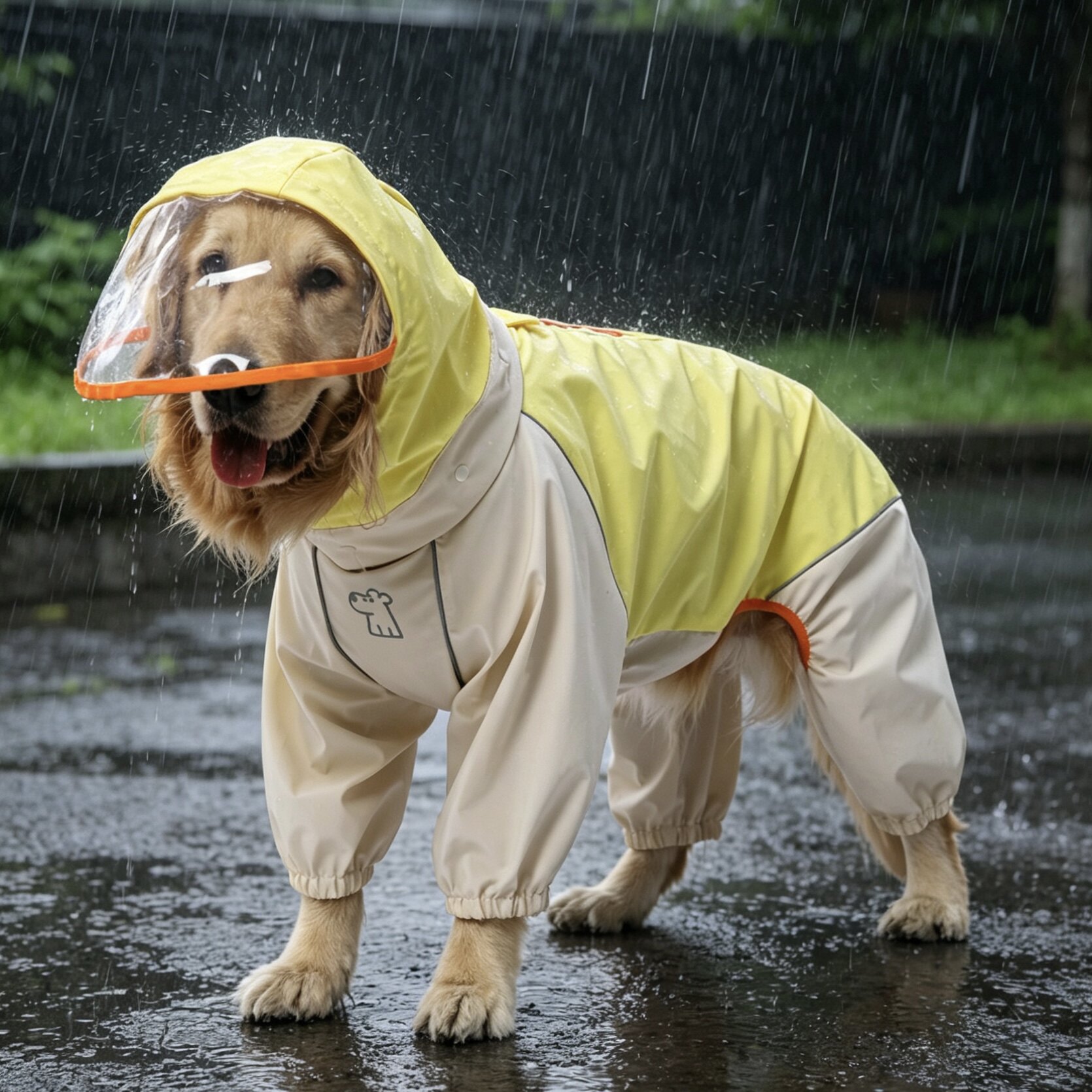 狗狗雨衣四脚防水全包金毛大型犬户外冲锋衣外出大狗宠物防脏衣服