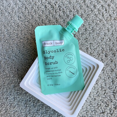 现货！美代frank body果酸身体磨砂膏30g小样 去角质死皮平滑肌肤