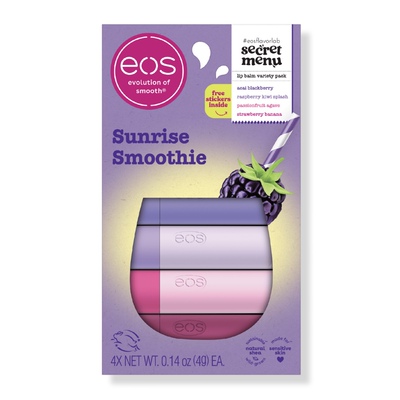 EOS伊欧诗 润唇膏保湿滋润草莓黑莓护唇膏修复干裂 4只套装
