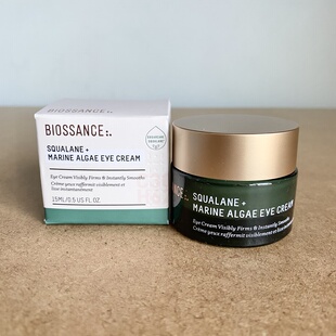 美国Biossance Squalane Marine角鲨烷+海藻眼霜 抗皱滋润15ml