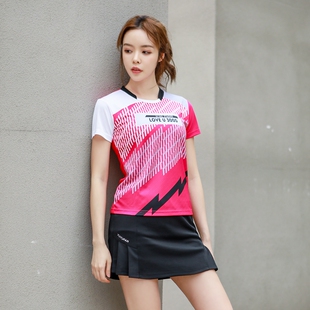 新款羽毛球服套装女款速干乒乓球衣短袖男夏季网球队服运动服定制