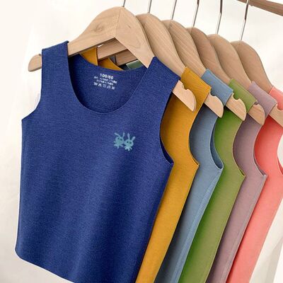 儿童保暖德绒背心无痕随心裁男女宝宝春秋自发热贴身打底马甲秋冬