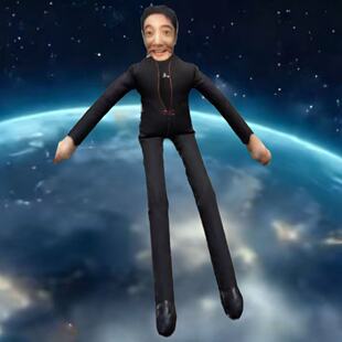 小红书同款央视春晚撒贝宁周边抽象老鼠干带骨架铁丝随意活动玩偶