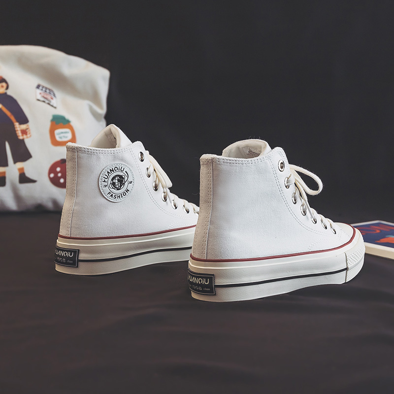 环球白色加绒加厚高帮棉鞋