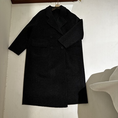 高端灰色双面羊绒大衣女2025年新款中长绵羊毛外套赫本风韩版加厚