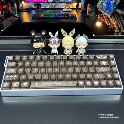 顶面黑雾白字克罗心PC支持wootingEZ63MADE68 Hero68夜魔磁轴键帽