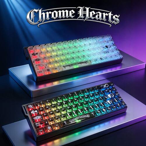 克罗心PC透明特调冰晶透黑透键帽迈从EV63磁轴机械专用键盘帽