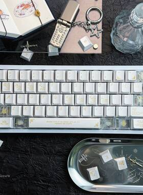 白金巴洛克键帽通用类陶瓷PC材质客制化机械键盘键帽适配多种轴体