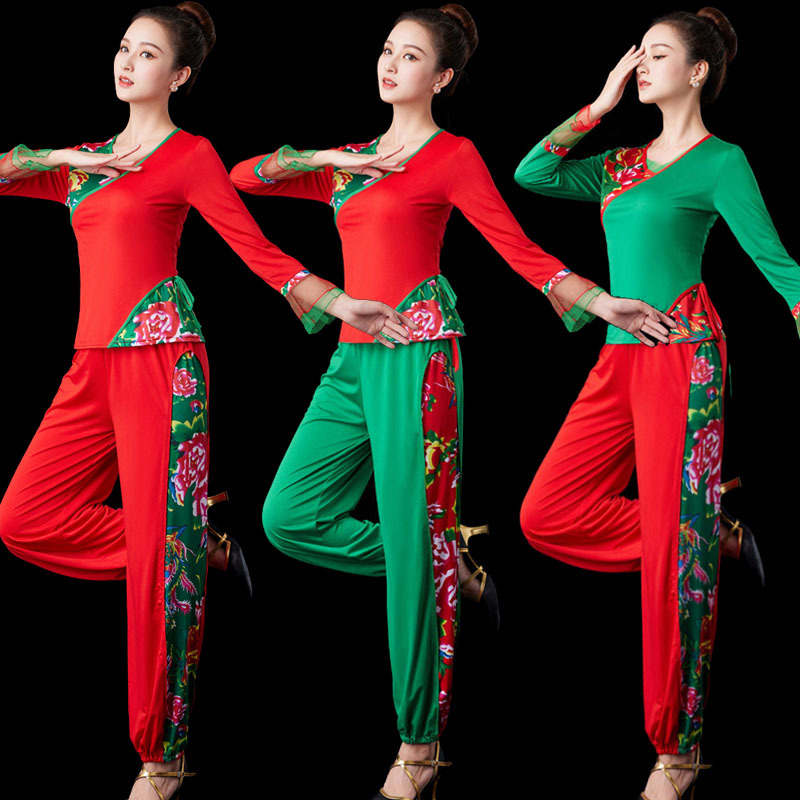 有弹性很软很舒服广场舞秧歌服装