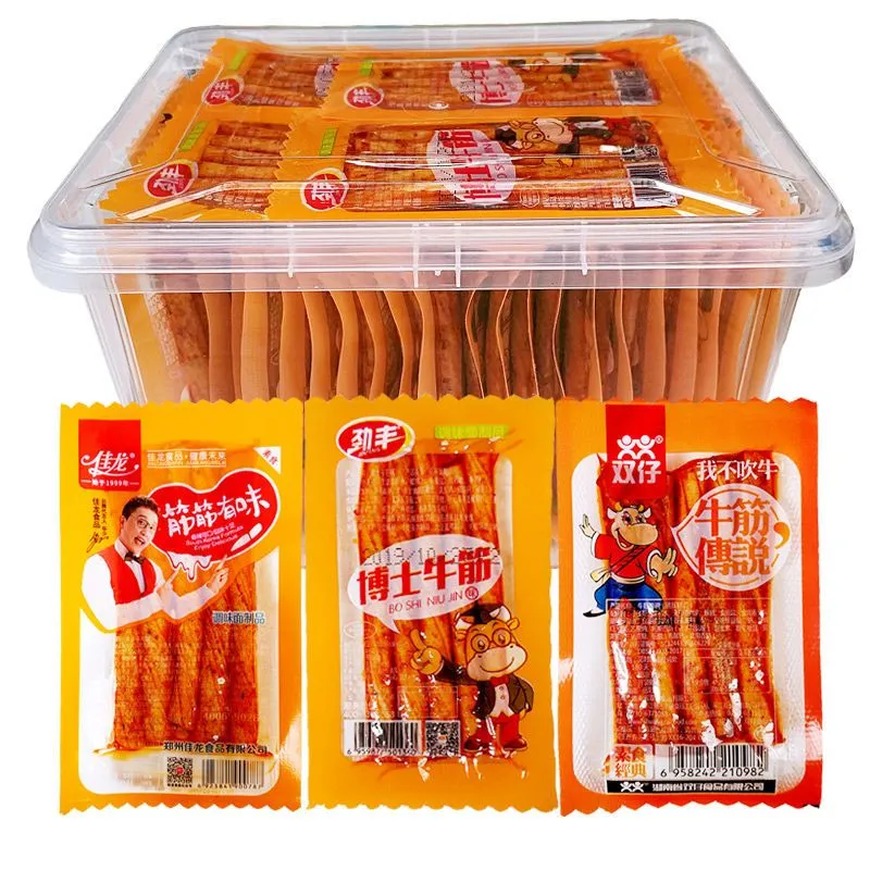 华兴和素食烤牛筋辣条儿时怀旧面筋素牛筋豆筋小零食休闲食品小吃