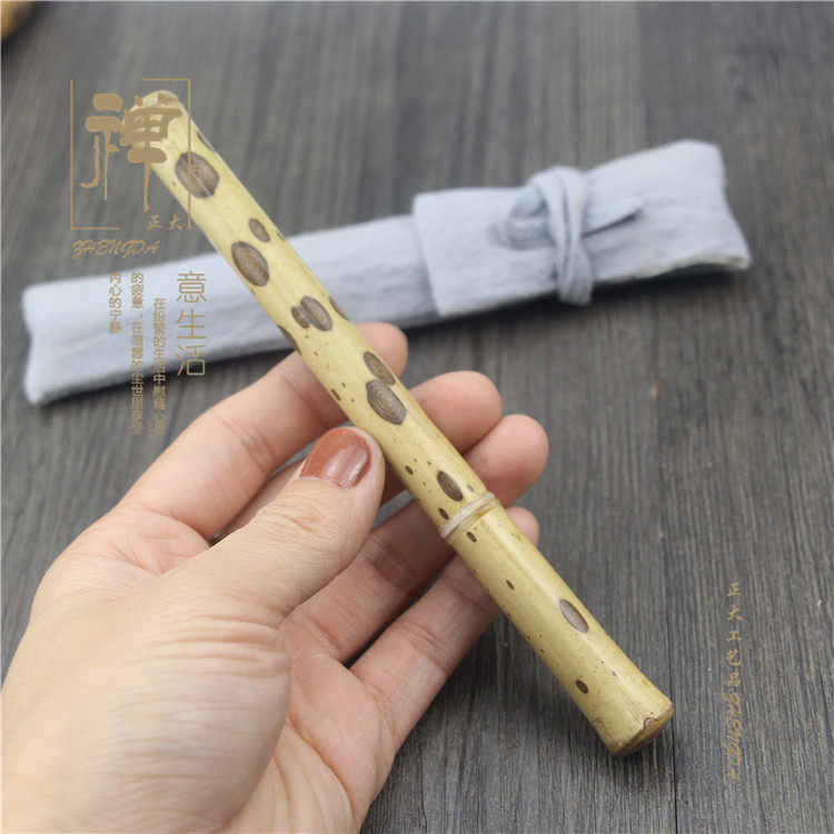 正大 天然蝴蝶竹镶牛角高档钢笔 英雄钢笔 竹制笔 商务签字笔礼品