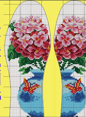 手工小格子绣花鞋垫图纸图样花色