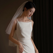 【简爱】法式订婚礼服连衣裙领证吊带裙气质小白裙平时可穿