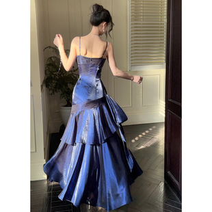 【蓝色妖姬】人鱼姬荷叶边高端连衣裙轻奢小众成人礼生日礼服