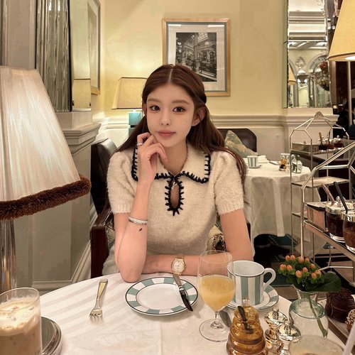 「雪芙SnowCreamy」高允真同款套头毛衣/针织短袖+半身裙