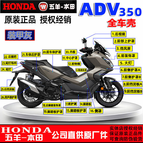 五羊本田ADV350前侧罩护板侧盖前围新大洲本田前瓦面板上罩车体罩