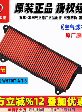 五羊本田佳御110滤芯 110T-A滤芯器110T-8国四佳御空滤过滤器原厂