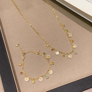 碧玺满天星轻奢小众高级感 新中式 S925纯银 平安喜乐项链手链套装