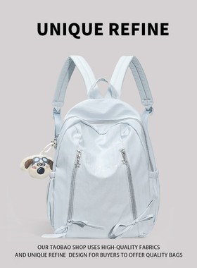 0815*新品 可爱书包少女纯色校园日系双肩包初中高中生高颜值背包