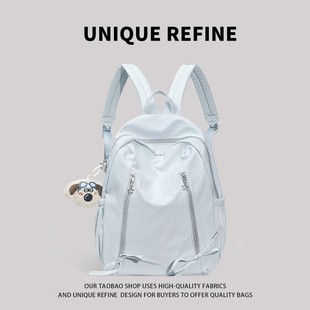 0815*新品 可爱书包少女纯色校园日系双肩包初中高中生高颜值背包