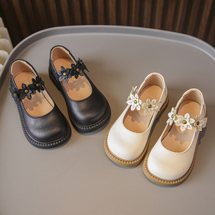 女童鞋儿童小皮鞋2026春秋新款英伦风黑色软底单鞋圆头宝宝公主鞋