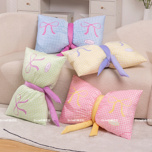 ins多巴胺蝴蝶结抱枕女生睡觉专用床上可爱公仔午睡玩偶毛绒玩具