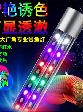 鱼缸灯led增艳专用防水灯氛围灯三基色照明灯水陆两用水族龙鱼灯