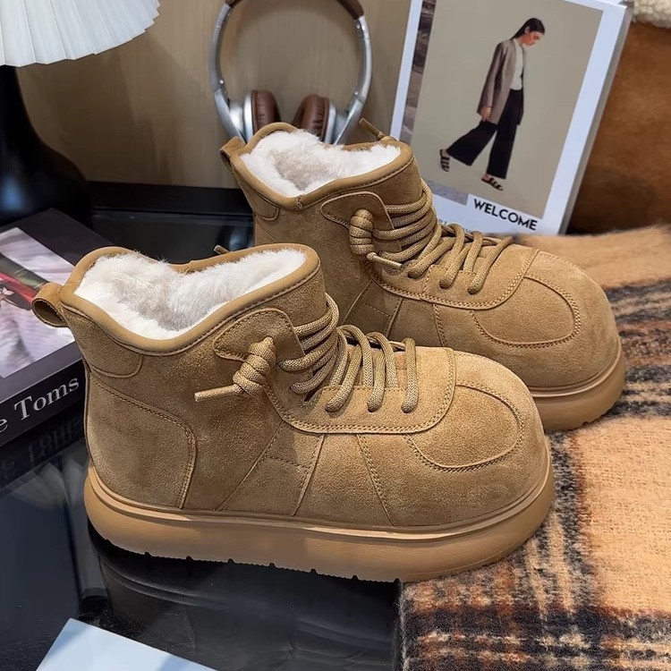 2025新款加绒加厚春秋厚底女鞋