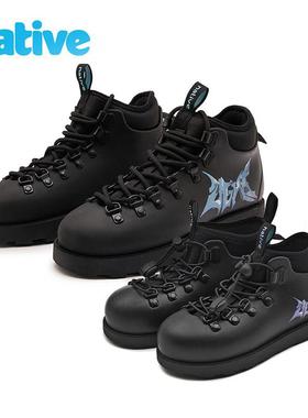 native亲子马丁靴幻彩欧包靴百搭潮酷男女童鞋加绒防水儿童短靴