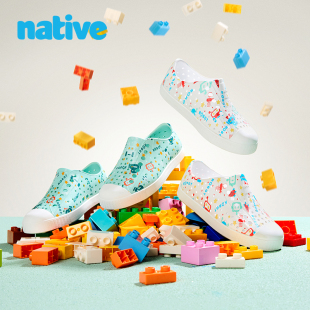 童鞋 平底包头沙滩凉鞋 Jefferson 印花洞洞鞋 海洋满版 26年native
