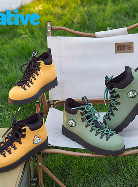 正品native马丁靴徽章图案防水保暖户外3.0高帮鞋厚底圆头工装靴