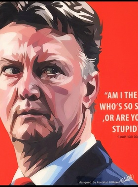 足球教练路易斯·范加尔Louis van Gaal泰国keetatat波普艺术挂画