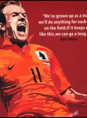 球星阿尔杰·罗本Arjen Robben泰国keetatat波普艺术装饰挂画