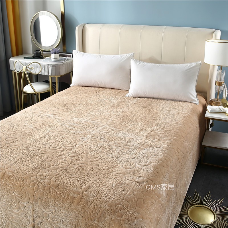 加厚保暖水晶绒床盖绒棉法莱绒