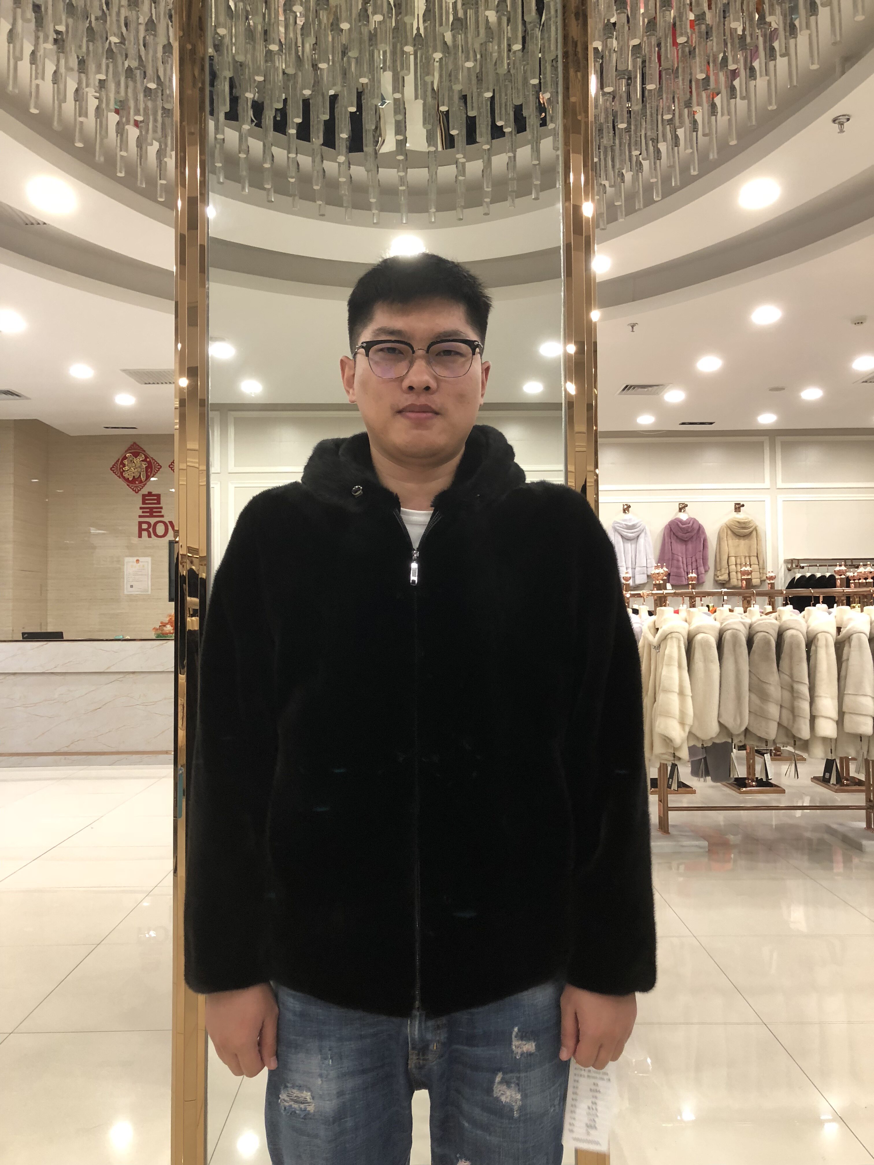进口美国宝嘉美全新本黑水貂夹克帽精品