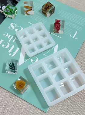 手工diy方形琥珀立体硅胶模具